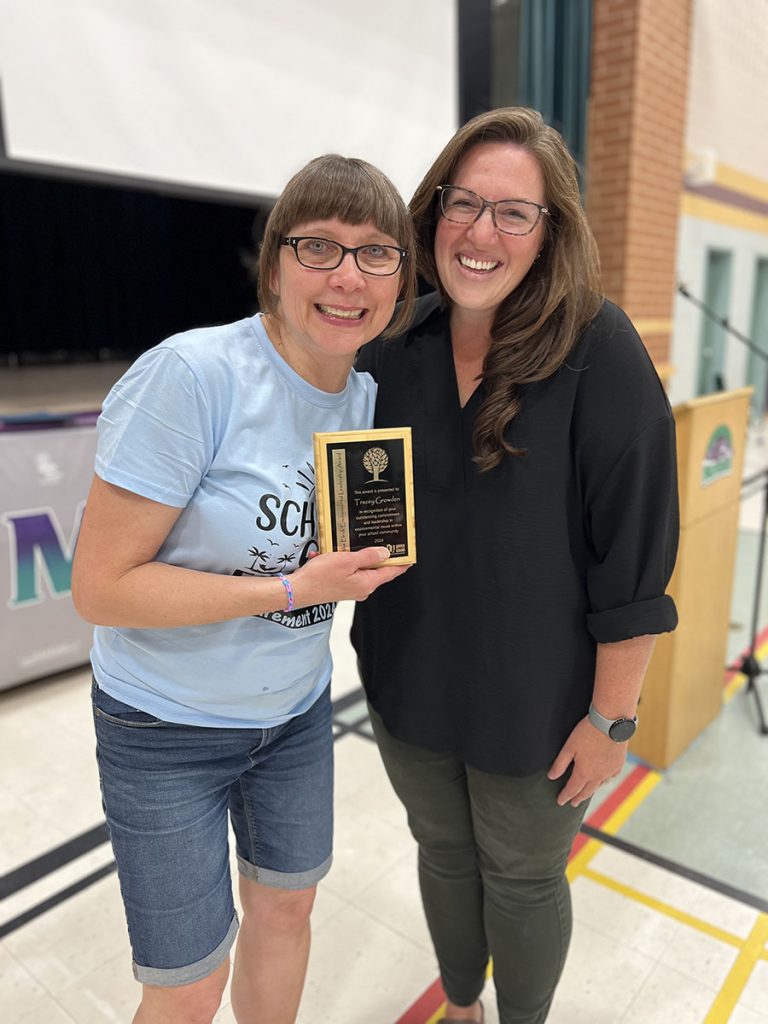 Tracey Growden, a teacher at Mitchell Woods Public School winner of the environmental leadership award