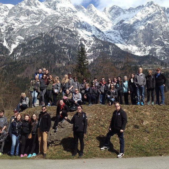 group of students from the geography class, at an excursion 