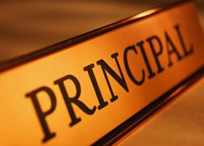 Principal plaque stock photo