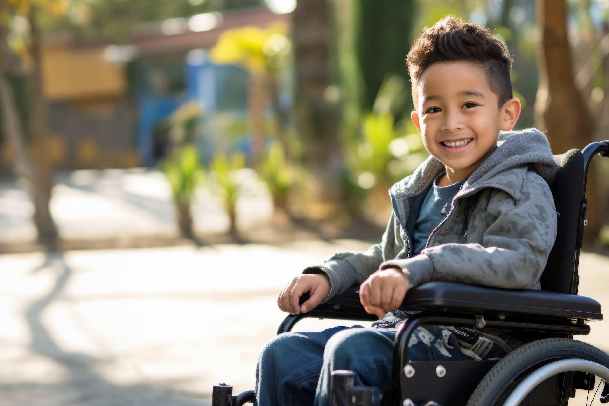 Boy in a wheel chair