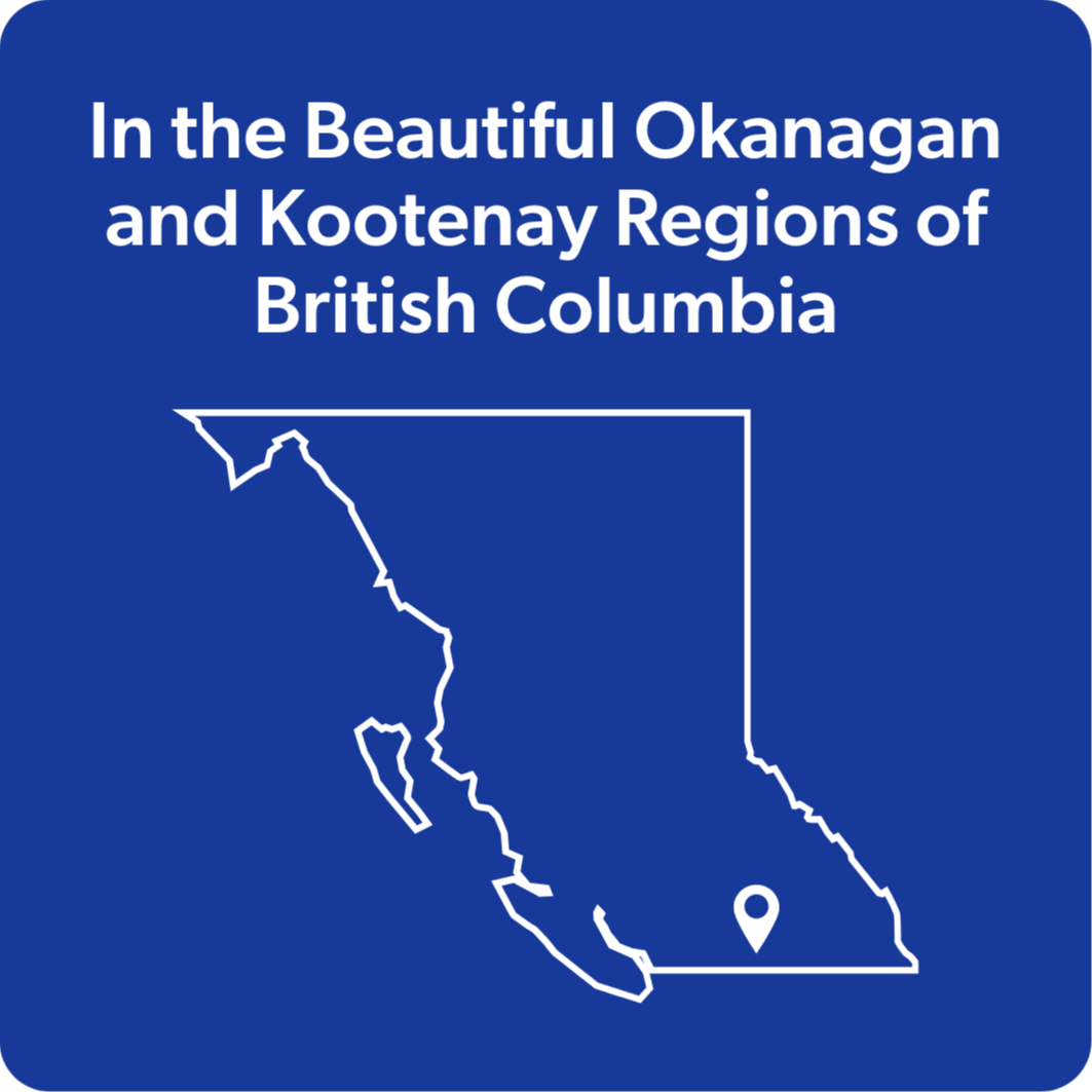 located in the beautiful Okanagan and Kootenay regions of British Columbia with map outline