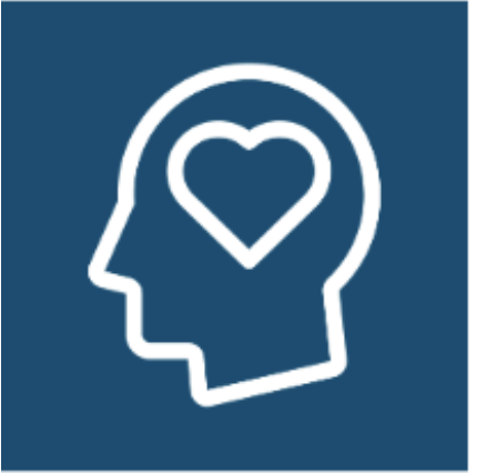 siluette of a person with heart inside