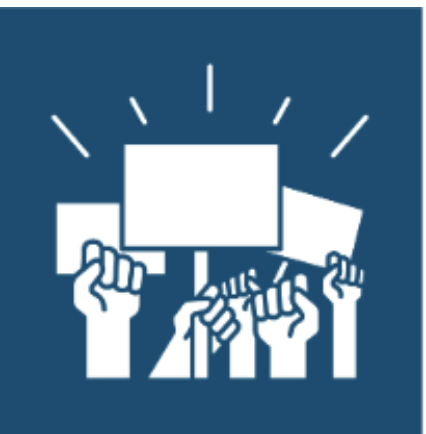 hands holding banners