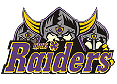 Logo for a sports team, featuring stylized lettering and an animal mascot on a purple background.