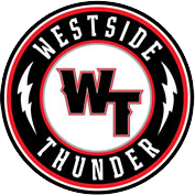 A logo for the Westside Thunder, a sports team.