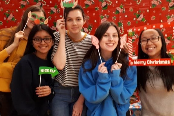 students in christmas