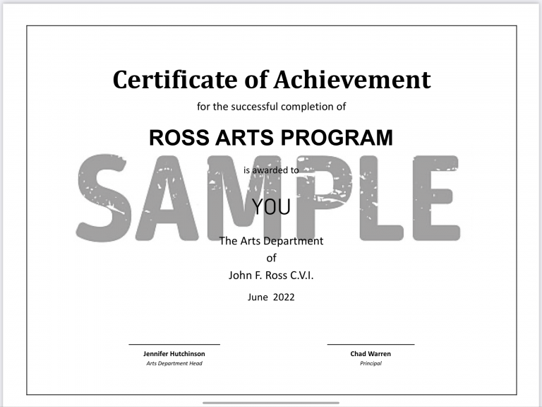 Certificate of Achievement.