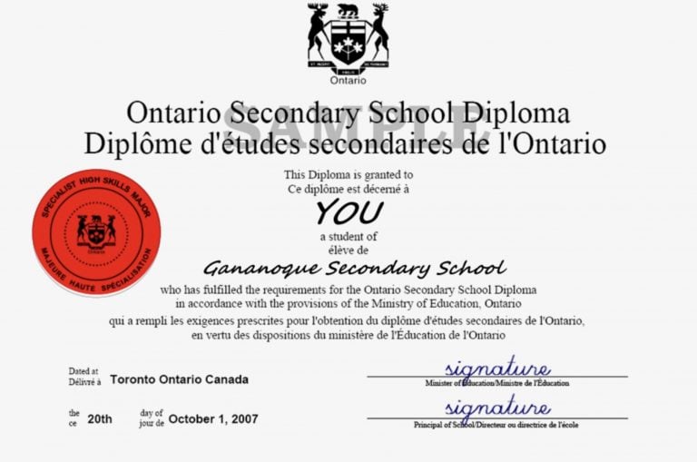 Specialist High Skills Majors (SHSM) seal on their diploma