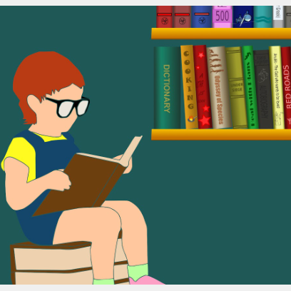 kid reading a book