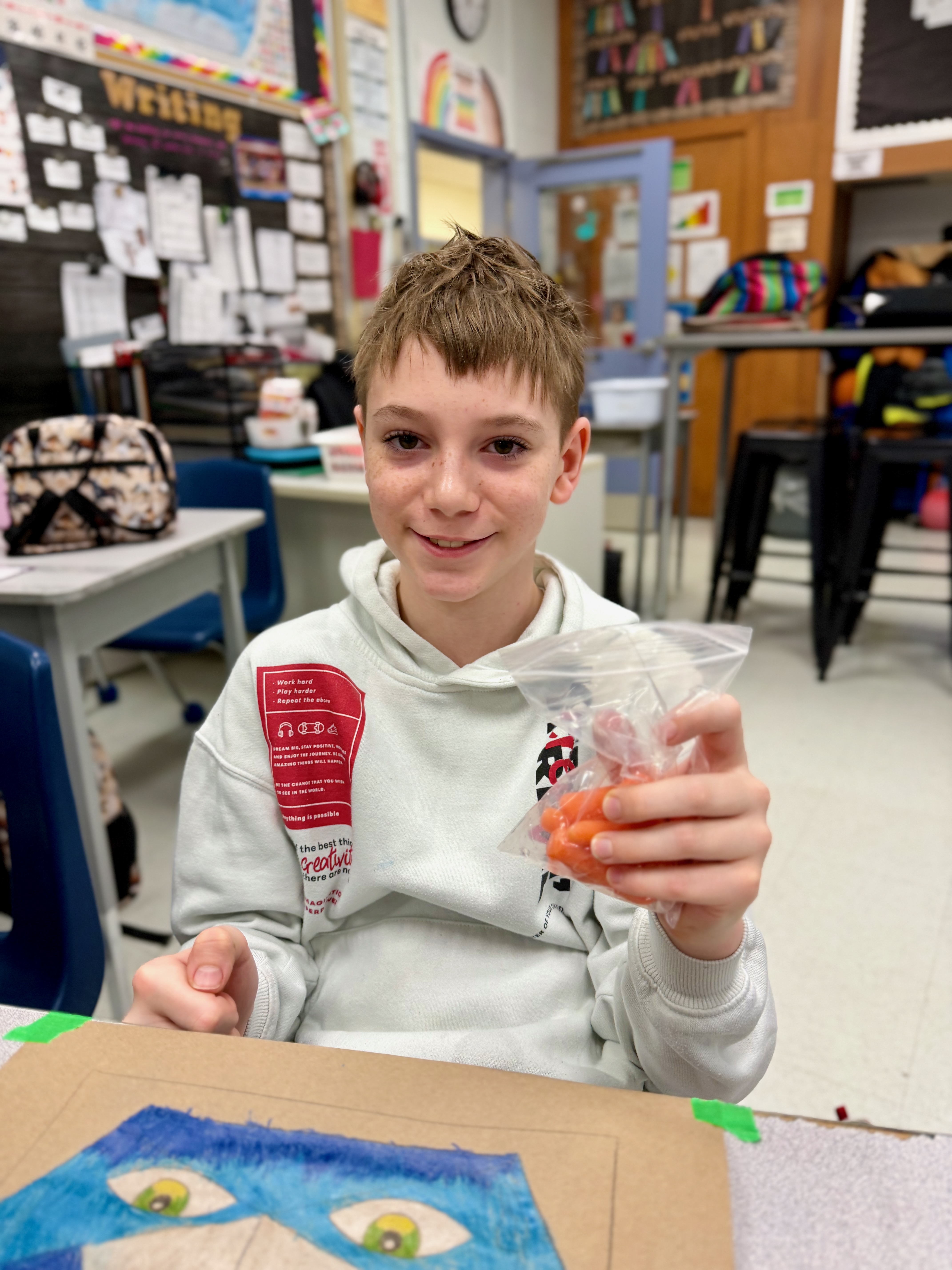 student with carrots