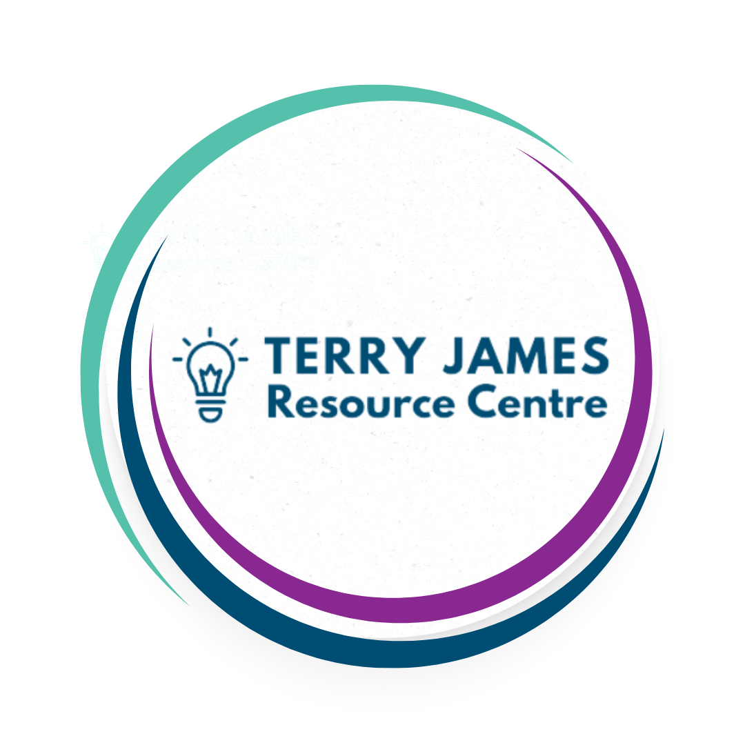 TJRC logo in blue, purple and teal