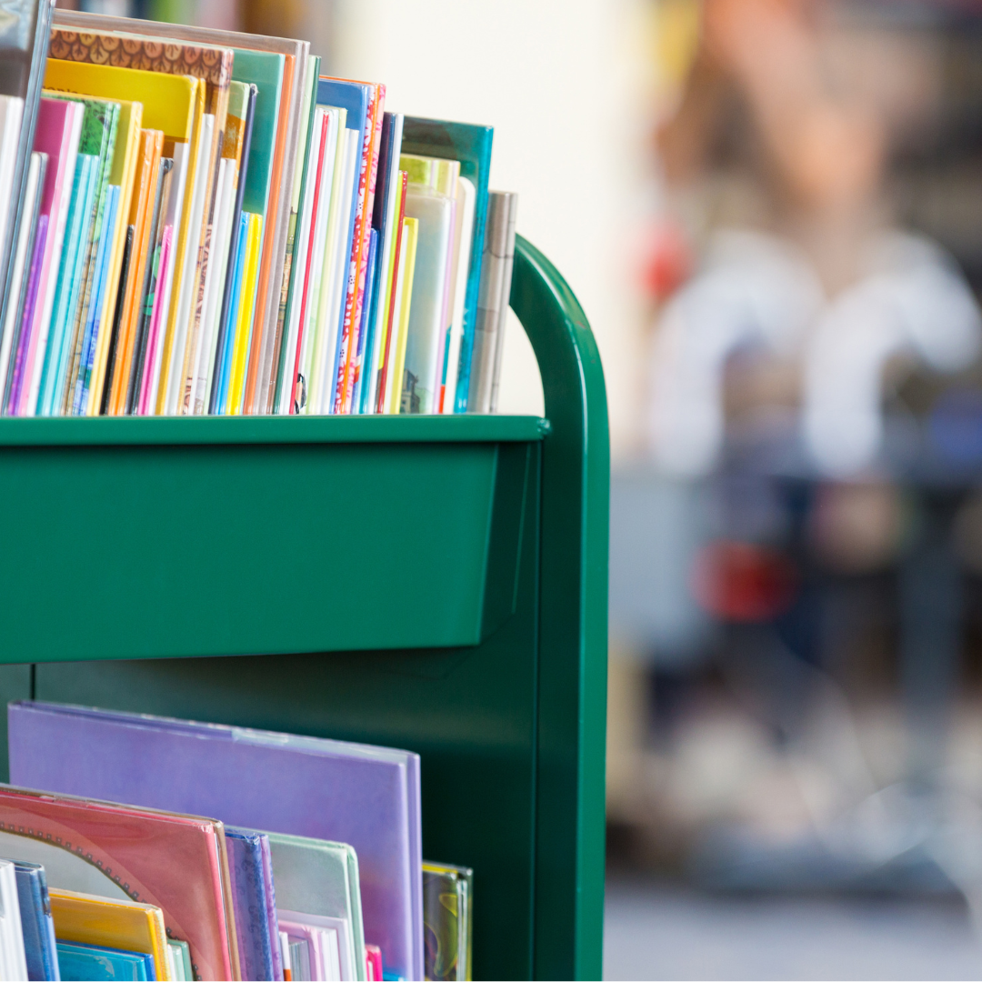 Green Book Cart filled with books
