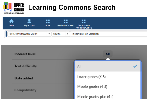 screenshot of how to search
