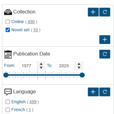 Screenshot of Insignia menu for limiting by Collection Type