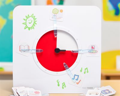 Time Timer with  illustrated images around the clock face