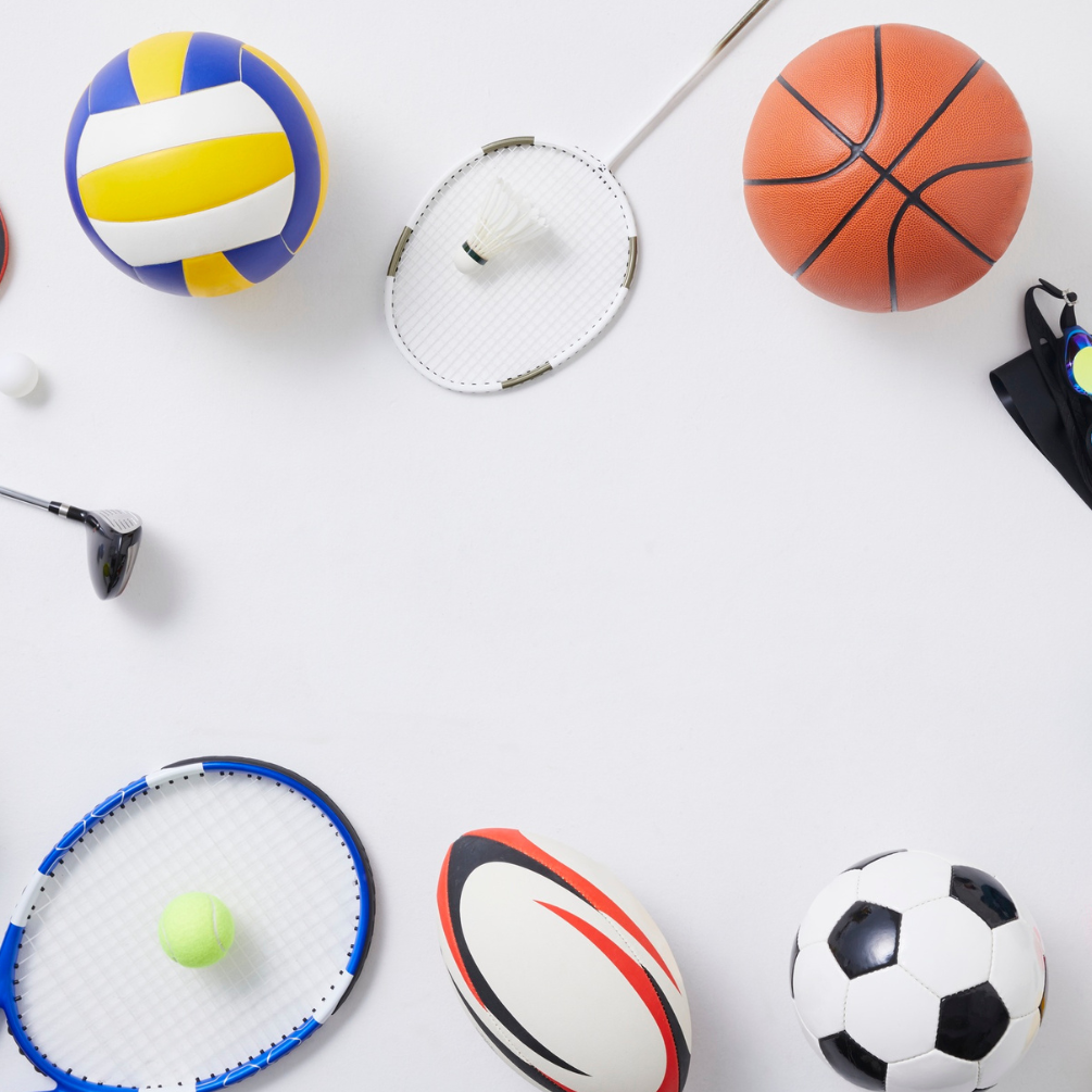 Variety of sports equipment