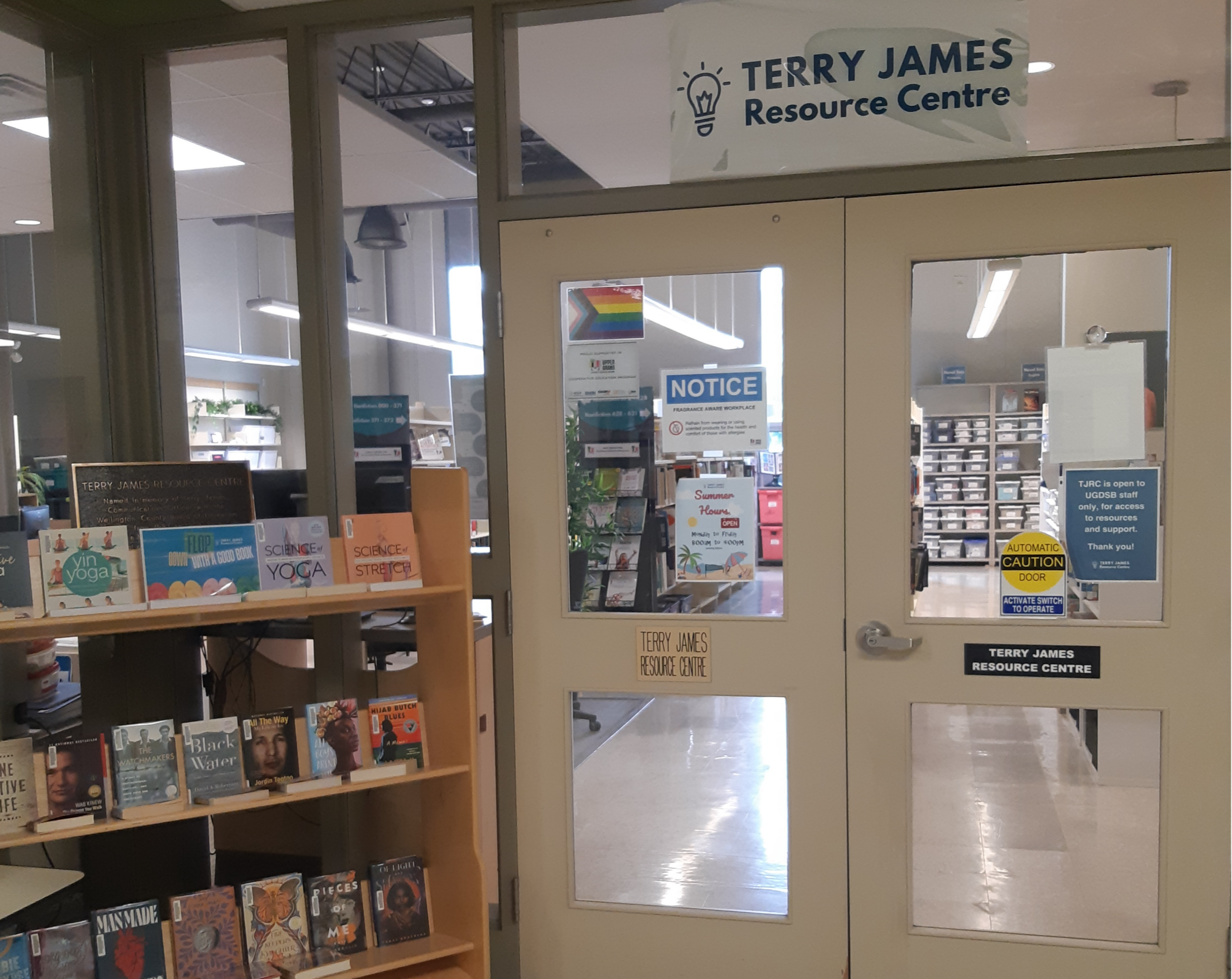 Photo of entrance doors to TJRC