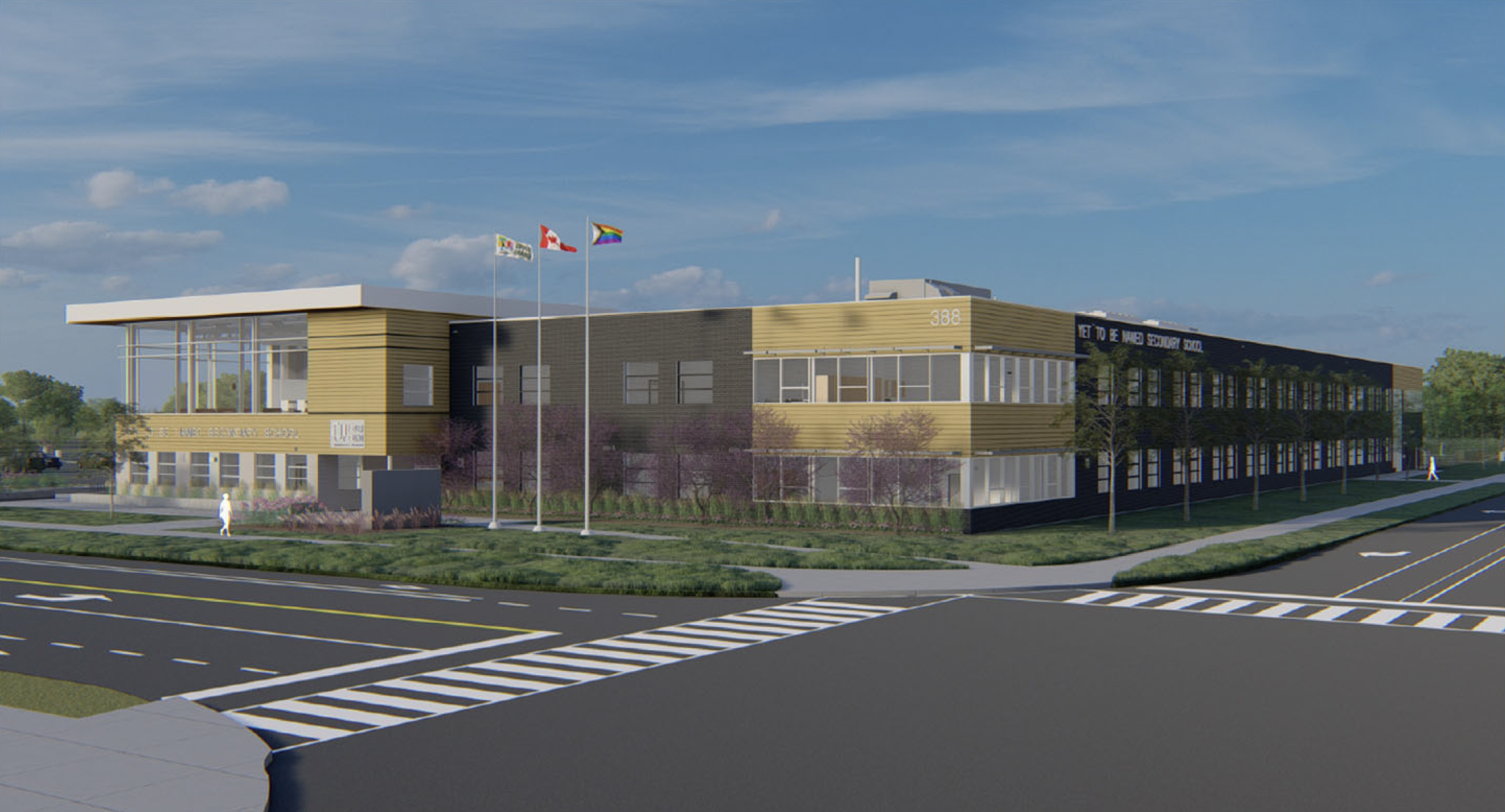 Artist rendering of a new high school